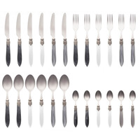 Murano Couverts de table (24 pièces) – Pour 6 personnes – 'Loft Mix' dans un coffret en bois | Design italien