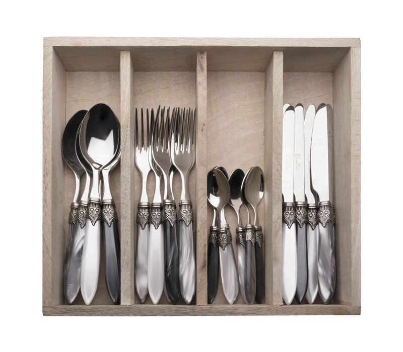 Murano Dinner Cutlery (24-piece) – For 6 People – 'Loft Mix' in Wooden Box | Italian Design