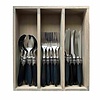 Murano Murano Small Cutlery Set (18-piece) – For 6 People – Black in Wooden Box | For Dessert, Breakfast or Starters – Elegant Italian Design