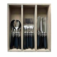 Murano Besteckset (18-teilig) – Für 6 Personen – Schwarz in Holzbox | Ideal für Dessert, Frühstück oder Vorspeisen – Elegantes Italienisches Design