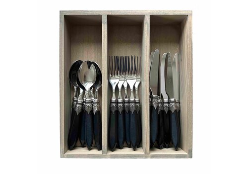 Murano Murano Dessertbesteck – Für 6 Personen  – Schwarz