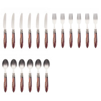 Murano Small Cutlery Set (18-piece) – For 6 People – Brown in Wooden Box | For Dessert, Breakfast or Starters – Elegant Italian Design