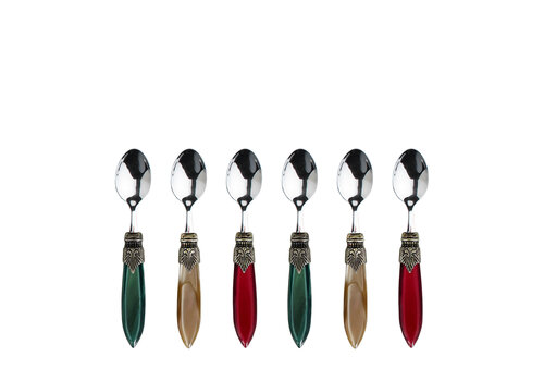 Murano Murano Cuillères à Expresso – « Mélange de Noël » (Lot de 6)