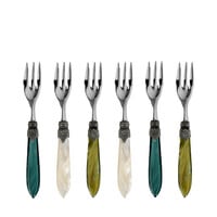 Murano Fourchettes à Gâteau – 'Forest Mix' (Lot de 6) | Fourchettes élégantes pour dessert, gâteau ou entrée