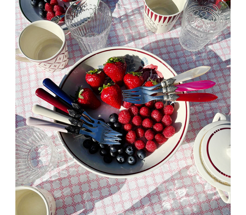 Murano Taartvorkje – Roze | Gebaksvorkje voor Taart, Dessert of Voorgerecht