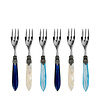 Murano Murano Fourchettes à Gâteau – 'Sea Mix' (Lot de 6) | Fourchettes élégantes pour dessert, gâteau ou entrée