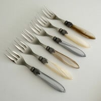 Murano Fourchettes à Gâteau – 'Chateau Mix' (Lot de 6) | Fourchettes élégantes pour dessert, gâteau ou entrée