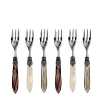 Murano Fourchettes à Gâteau – 'Barista Mix' (Lot de 6) | Fourchettes élégantes pour dessert, gâteau ou entrée