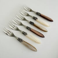 Murano Fourchettes à Gâteau – 'Barista Mix' (Lot de 6) | Fourchettes élégantes pour dessert, gâteau ou entrée