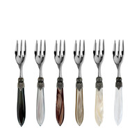 Murano Cake Forks – 'Earth Mix' (6 pieces) | Forks for Pastry, Dessert or Appetizer