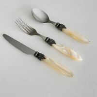 Murano Set de Couverts (3 pièces) – Crème | Idéal pour le Dessert, le Petit Déjeuner ou l’Entrée – Design Italien Élégant