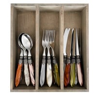 Murano Small Cutlery Set (18-piece) – For 6 People – 'Fresco Mix' in Wooden Box | For Dessert, Breakfast or Starters – Elegant Italian Design
