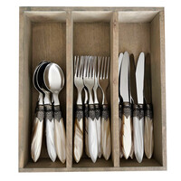 Murano Small Cutlery Set (18-piece) – For 6 People – 'Marrakesh Mix' in Wooden Box | For Dessert, Breakfast or Starters – Elegant Italian Design