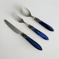 Murano Tafelbesteck für 1 Person (4-teilig) – Blau | Italienisches Design
