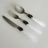 Murano Small Cutlery Set – White (3-piece) | For Dessert, Breakfast or Starters – Elegant Italian Design