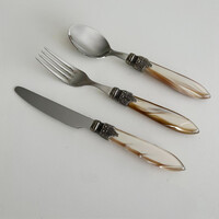 Murano Set de Couverts (18 pièces) – Pour 6 personnes – Champagne dans un coffret en bois | Idéal pour le Dessert, le Petit Déjeuner ou l’Entrée – Design Italien Élégant