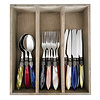 Murano Murano Besteckset (18-teilig) – Für 6 Personen – 'Cottage Mix' in Holzbox | Ideal für Dessert, Frühstück oder Vorspeisen – Elegantes Italienisches Design