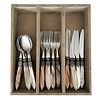 Murano Murano Set de Couverts (18 pièces) – Pour 6 personnes – 'Barista Mix' dans un coffret en bois | Idéal pour le Dessert, le Petit Déjeuner ou l’Entrée – Design Italien Élégant