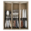 Murano Murano Besteckset (18-teilig) – Für 6 Personen – 'Erde Mix' in Holzbox | Ideal für Dessert, Frühstück oder Vorspeisen – Elegantes Italienisches Design