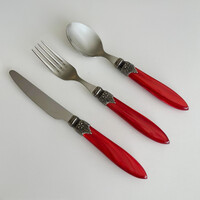 Murano 3-teiliges Besteckset – Rot | Ideal für Dessert, Frühstück oder Vorspeisen – Elegantes Italienisches Design