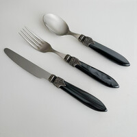 Murano Besteckset (18-teilig) – Für 6 Personen – Anthrazit in Holzbox | Ideal für Dessert, Frühstück oder Vorspeisen – Elegantes Italienisches Design