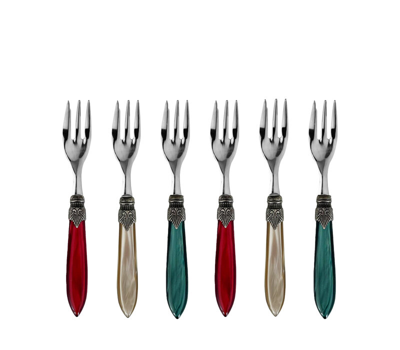 Murano Set of 6 Cake Forks 'Christmas' Mix
