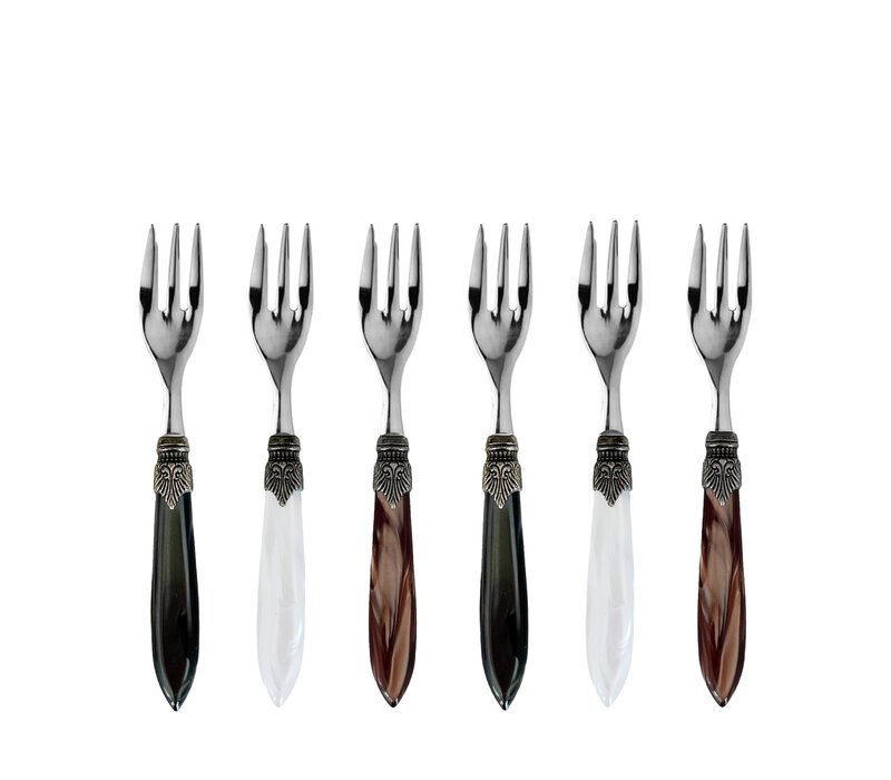 Murano Set of 6 Cake Forks 'Classic' Mix