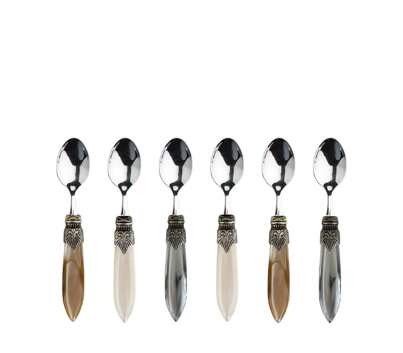 Murano Espresso Spoons / Mocha Spoons – 'Château Mix' (6 pieces) | Small Spoons for Espresso, Mocha or Dessert