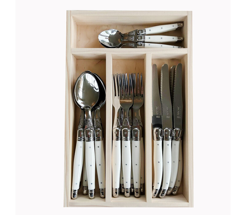 Laguiole Classic Besteckset 24-teilig Weiß