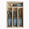Laguiole Laguiole Classic Couverts de table (24 pièces) – Pour 6 personnes – "Bleu Clair" dans un coffret en bois | Design Française