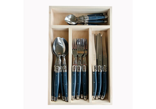 Laguiole Laguiole Classic Cutlery set 24-piece Steel Blue