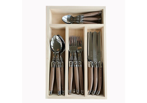 Laguiole Laguiole Classic Besteckset 24-teilig Lehm Braun