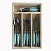 Laguiole Laguiole Classic Couverts Steak (24 Pièces) – Pour 6 personnes – 'Bleu Lagon' dans un coffret en bois | Design Française