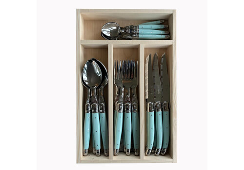 Laguiole Laguiole Classic Couverts Steak 24 Pièces Bleu Lagon