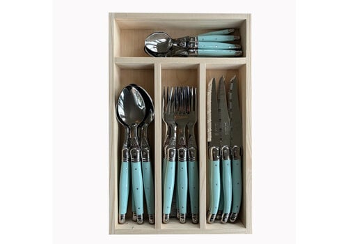 Laguiole Laguiole Classic Steak Besteckset 24-teilig Lagunen Blau