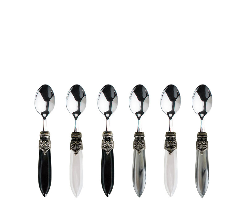 Murano Espresso Spoons / Mocha Spoons – 'Loft Mix' (6 pieces) | Small Spoons for Espresso, Mocha or Dessert