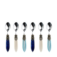 Murano Espresso Spoons / Mocha Spoons – 'Sea Mix' (6 pieces) | Small Spoons for Espresso, Mocha or Dessert