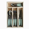 Laguiole Laguiole Classic Steak Cutlery  (24-piece) – For 6 People – 'Mint Green' in Wooden Box | French Design