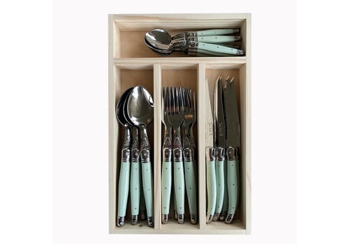 Laguiole Laguiole Classic Steak Besteckset 24-teilig Mint Grün