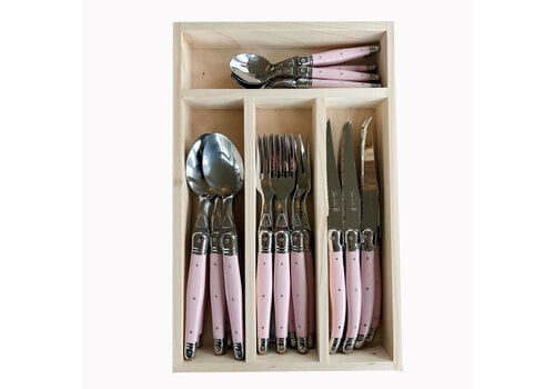 Laguiole Laguiole Classic Steak Besteckset 24-teilig Pastell Rosa