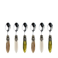 Murano Espressolepels / Mokkalepels – ‘Weide Mix’ (6 stuks) | Kleine Lepels voor Espresso, Mokka of Dessert