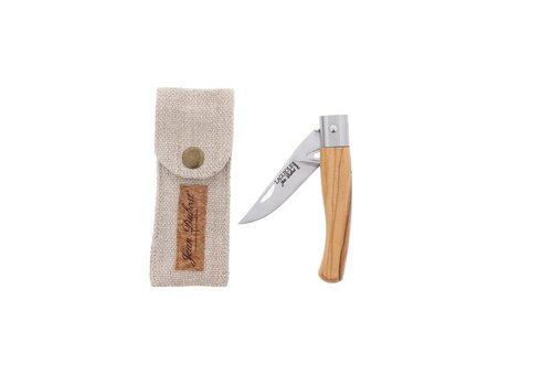 Laguiole Couteau de poche classique Laguiole SL2601 en bois d'olivier avec étui