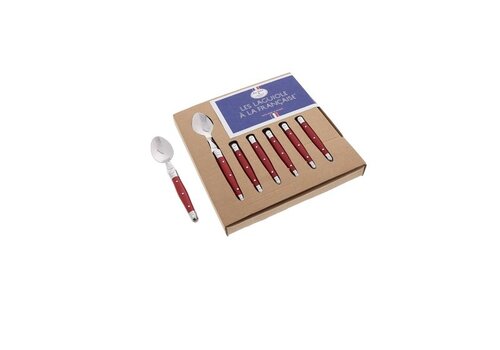 Laguiole SL2608 Laguiole 6er-Set Kaffee-/Dessertlöffel rot