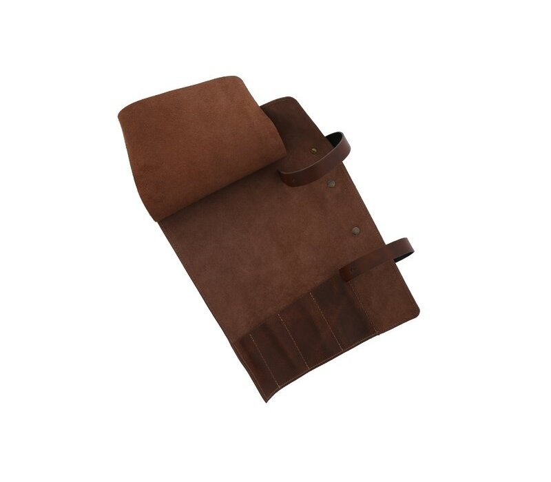 SL2609 Jean Dubost 4 Keukenmessen eikenhout in leren etui