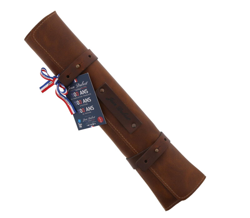 SL2611 Jean Dubost 6 Kitchen Knives Oak in Leather Case