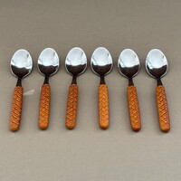 Bali SET 6 dessert spoons brown
