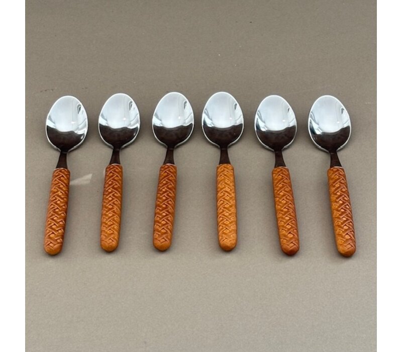 Ensemble de 6 cuillères à dessert Bali marron