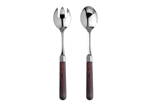 Kom Amsterdam Antique Wood Salad Servers Rosewood
