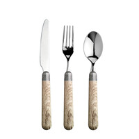 Antique Wood Service de Couverts de Petit-Déjeuner pour 6 personnes Chêne Français