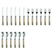Antique Wood Service de Couverts de Petit-Déjeuner pour 6 personnes Chêne Français